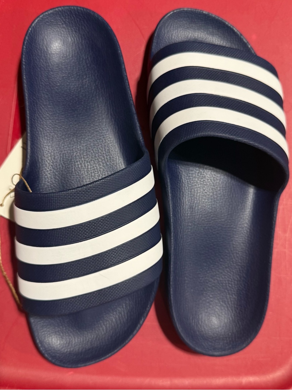 adidas Navy and White Slide Sandals